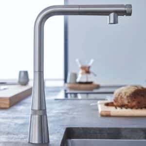 Grohe Zedra Smartcontrol Supersteel Pullout Kitchen Sink Mixer Tap 31593dc2 P50117 231087 Image