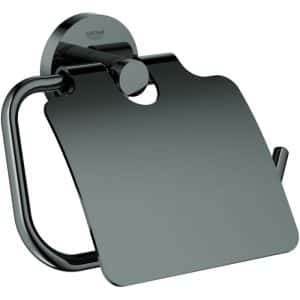 Grohe essentials wc holder 40367a01 hard graphite, with cover, concealed fastening